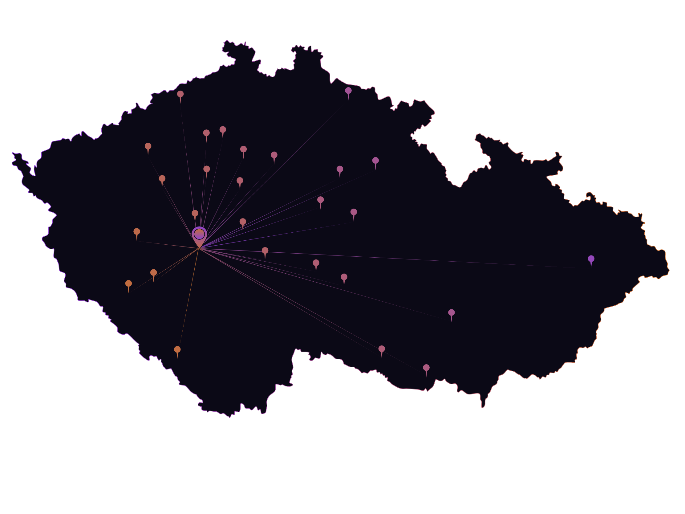 Mapa pokrytí DarkVerse – Česká republika